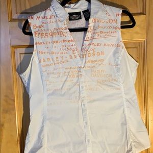 Harley Davidson - button down tank top